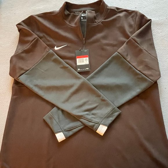 Nike | Jackets & Coats | Nike L Half Zip Brown Therma Ls Coaches Jacket | Poshmark